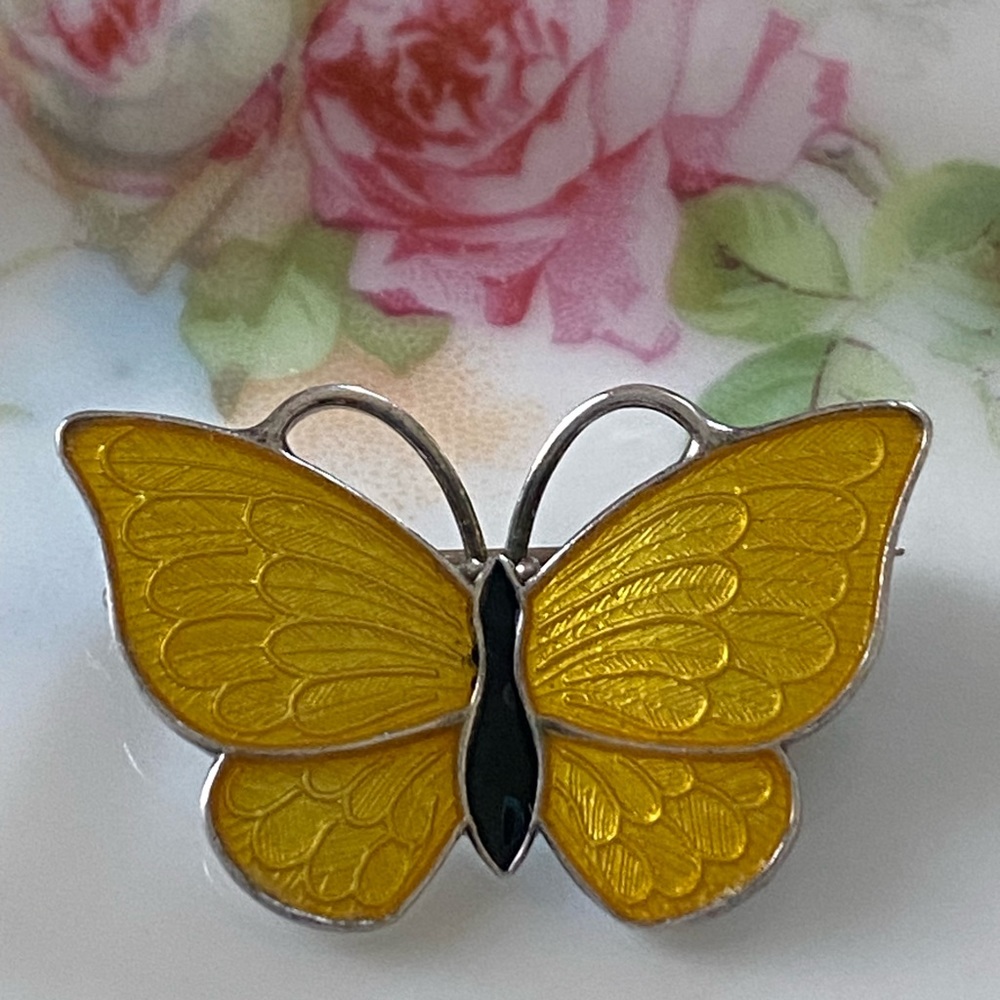 Vtg Sterling  Guilloche Volmer Bahner Denmark Pin